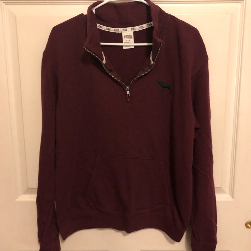 Burgundy PINK quarter zip